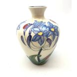 Moorcroft Fly Away Home pattern vase, designed by Rachel Bishop,