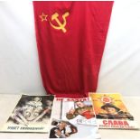 USSR Communist Flag of the Soviet Union and three Soviet re-issued posters (4)