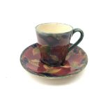William Moorcroft Pomegranate coffee cup & saucer c1914 Condition Report Crazing