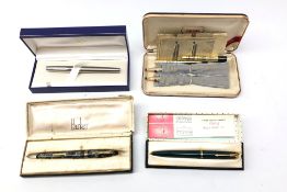 Cross USA gold filled ball-point pen and propelling pencil set, with paperwork,