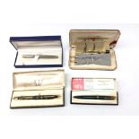 Cross USA gold filled ball-point pen and propelling pencil set, with paperwork,