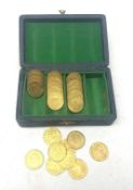 Victorian box containing approx 50 George lll gaming tokens Condition Report <a