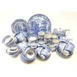 Quantity of Spode Italian tea ware comprising cups and saucers, teapot, cream jugs, mugs,