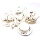 Royal Albert 'Moss Rose' pattern tea set for six Condition Report <a