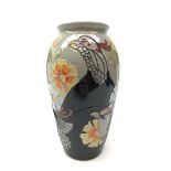 Moorcroft Courting Birds pattern vase designed by Emma Bossons,