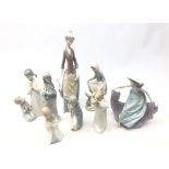 Collection of Lladro figures comprising 'May Dance' no. 5662, Girl with Dog no.