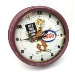 Reproduction Esso 'Put a Tiger in Your Tank' circular wall clock D30cm