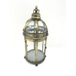 Bronzed metal hexagonal domed top lantern, H46m,