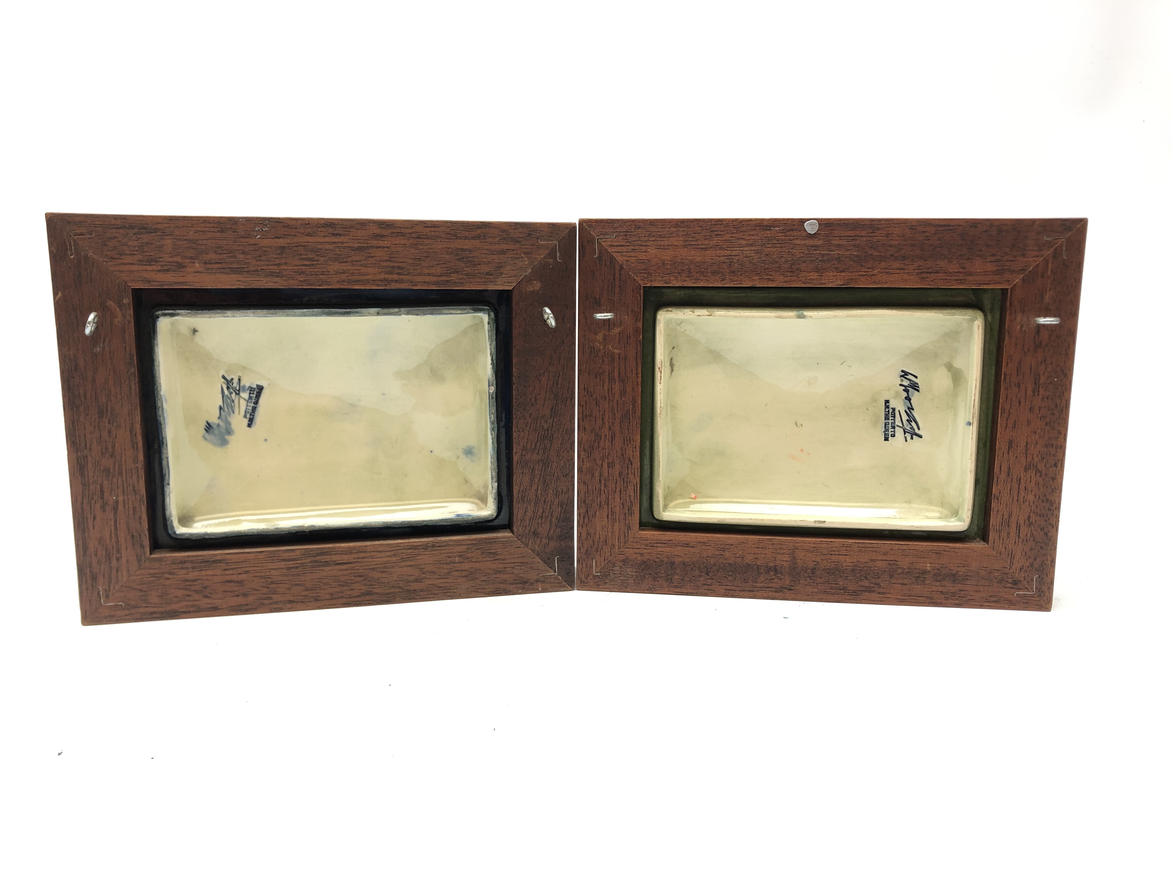 Two Moorcroft framed rectangular box lids decorated with floral sprays, - Image 2 of 2