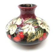 Moorcroft Cherry Blossom squat vase, designed by Nicola Slaney,