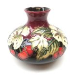 Moorcroft Cherry Blossom squat vase, designed by Nicola Slaney,