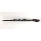 Chinese lacquered giltwood staff, Dragon entwined tapered shaft with Dragon,