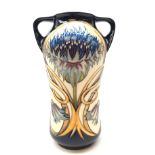 Moorcroft Cornflower Cavalcade pattern two-handled vase, designed by Vicky Lovatt ltd. ed.