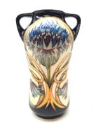 Moorcroft Cornflower Cavalcade pattern two-handled vase, designed by Vicky Lovatt ltd. ed.