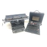 Remington type 16 typewriter and Remington Model 5 portable typewriter with case (2)