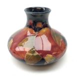 William Moorcroft Pomegranate pattern squat vase, c1916 H8.