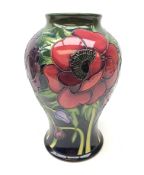 Moorcroft Anemone Tribute inverted baluster form vase, designed by Emma Bossons,