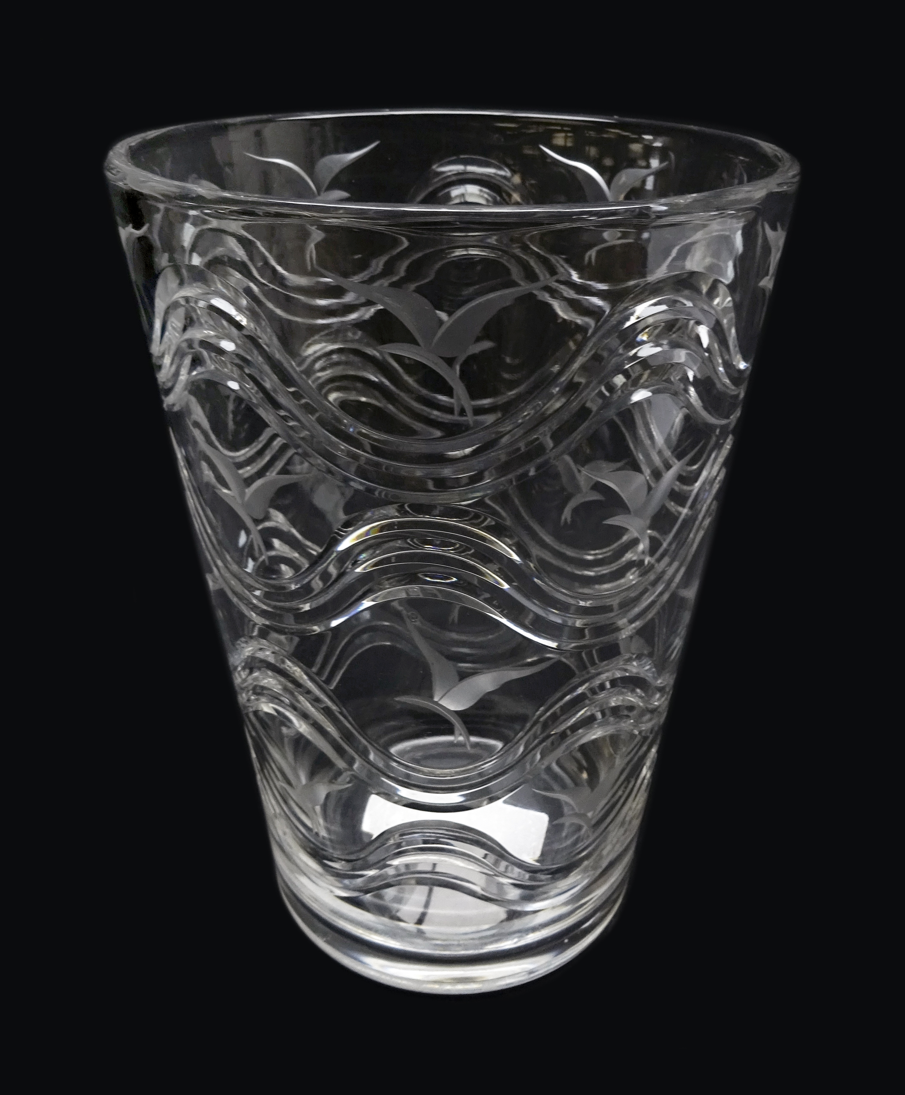 Stuart clear crystal vase designed by H. R.