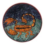 Poole Pottery Scorpio pattern circular charger,