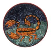 Poole Pottery Scorpio pattern circular charger,