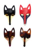 Four Lea Stein Fox Head brooches (4) Condition Report All stamped