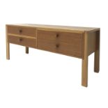 Aksel Kjersgard Odder oak low sideboard, four drawers, stile supports, W108cm, H50cm,