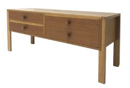 Aksel Kjersgard Odder oak low sideboard, four drawers, stile supports, W108cm, H50cm,