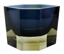 1960s Nuutajarvi Notsjo Prisma glass vase designed by Kaj Franck, signed to base H12.