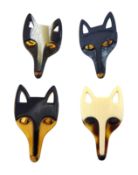 Four Lea Stein Fox Head brooches (4) Condition Report All stamped