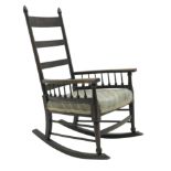 Early 20th century William Birch for Liberty's style Arts and Crafts oak ladder back rocking chair