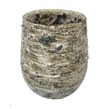 Stephanie Black (British, Contemporary) 'Volcanic' studio vase of tapered form, H28.