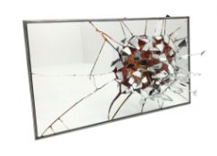 Stuart L Rollisson: 'War' a three dimensional illuminated mirror and resin sculpture,