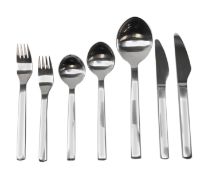 Georg Jensen New York pattern stainless steel table service for eight place settings,