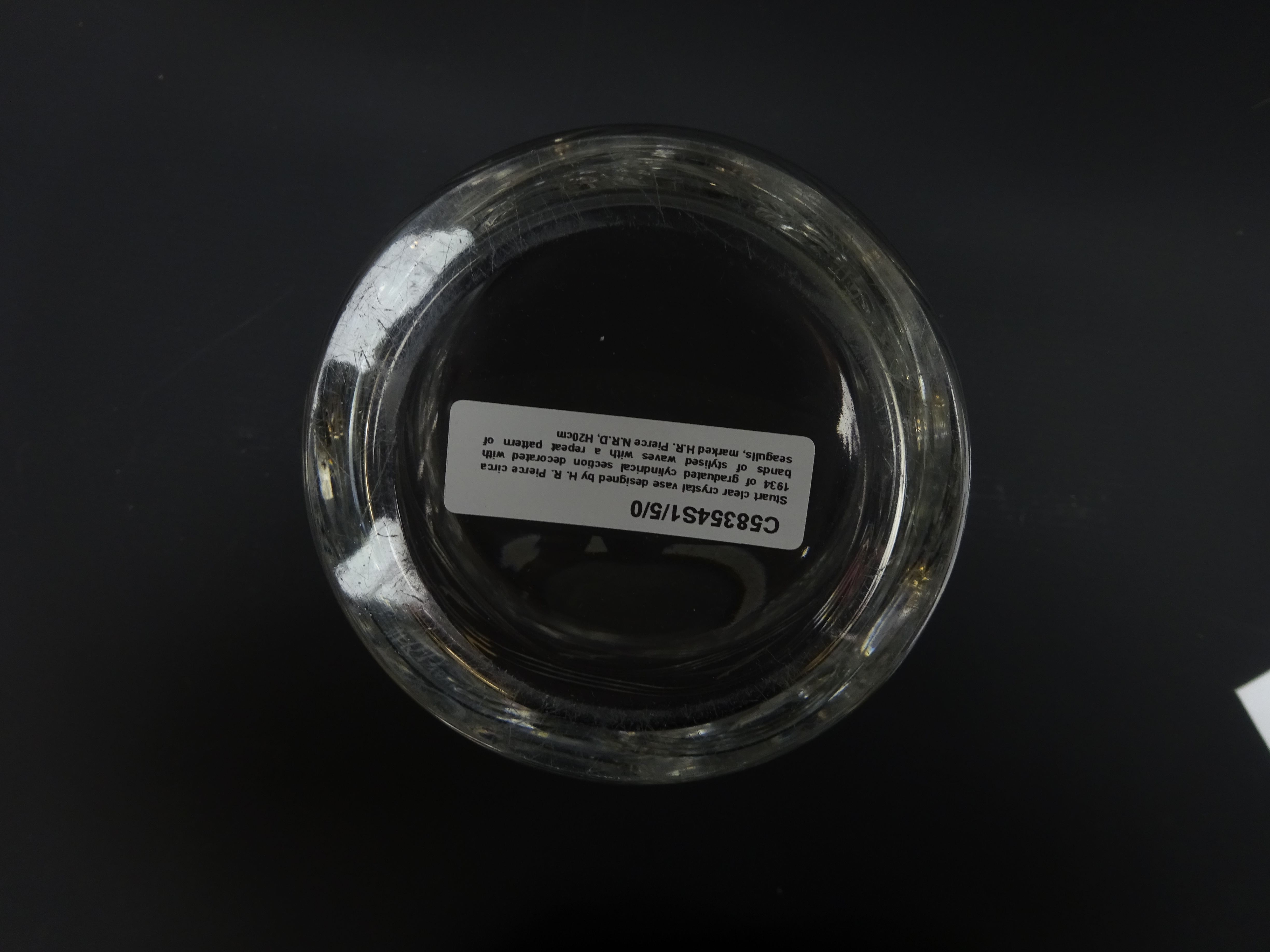 Stuart clear crystal vase designed by H. R. - Image 4 of 4
