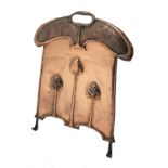 Art Nouveau period beaten and embossed copper fire screen,