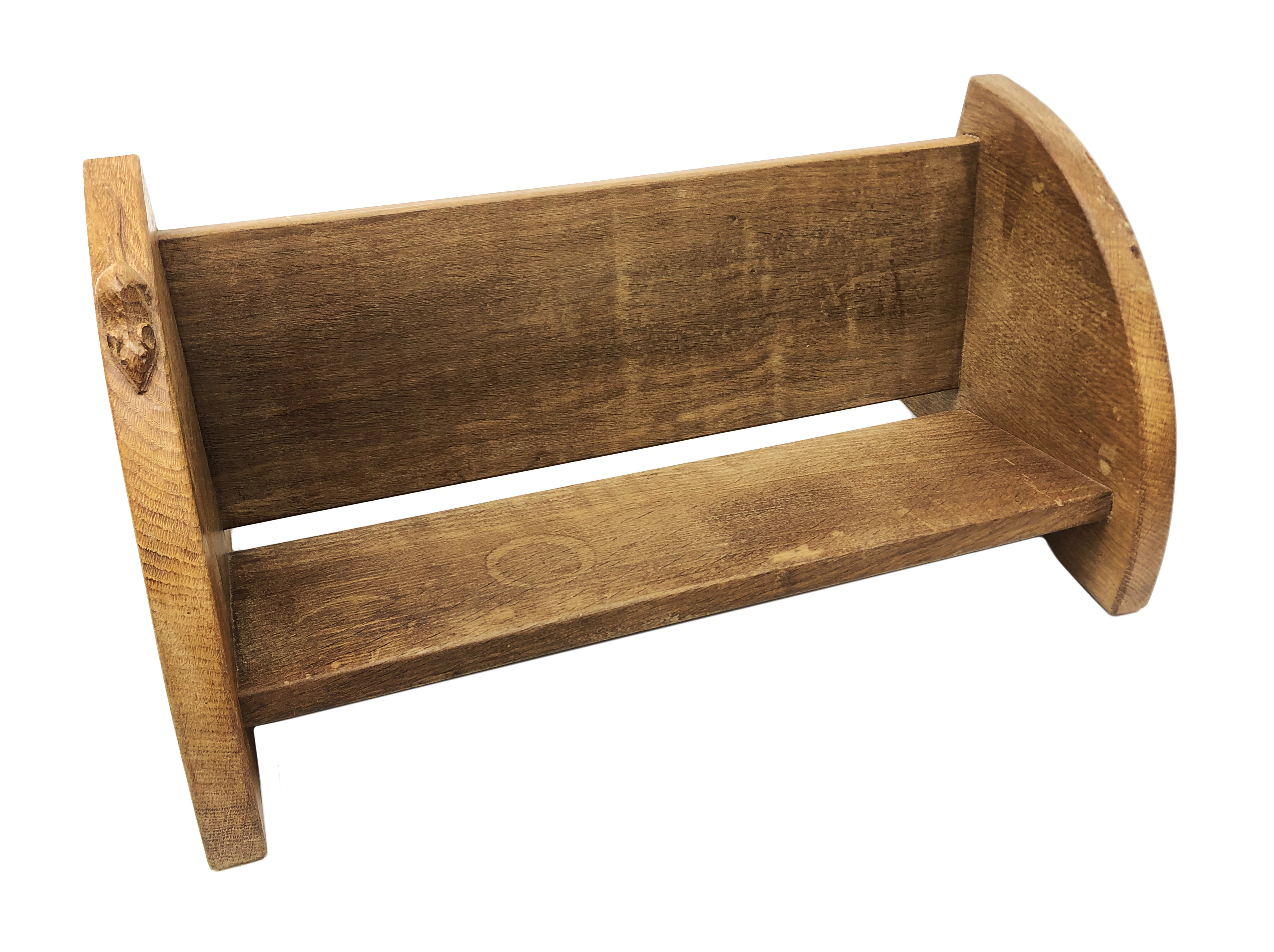 'Mouseman' oak book trough by Robert Thompson of Kilburn,