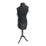 Alexander McQueen crinoline one-shoulder bustier dress, mesh ruffle detail to bodice,