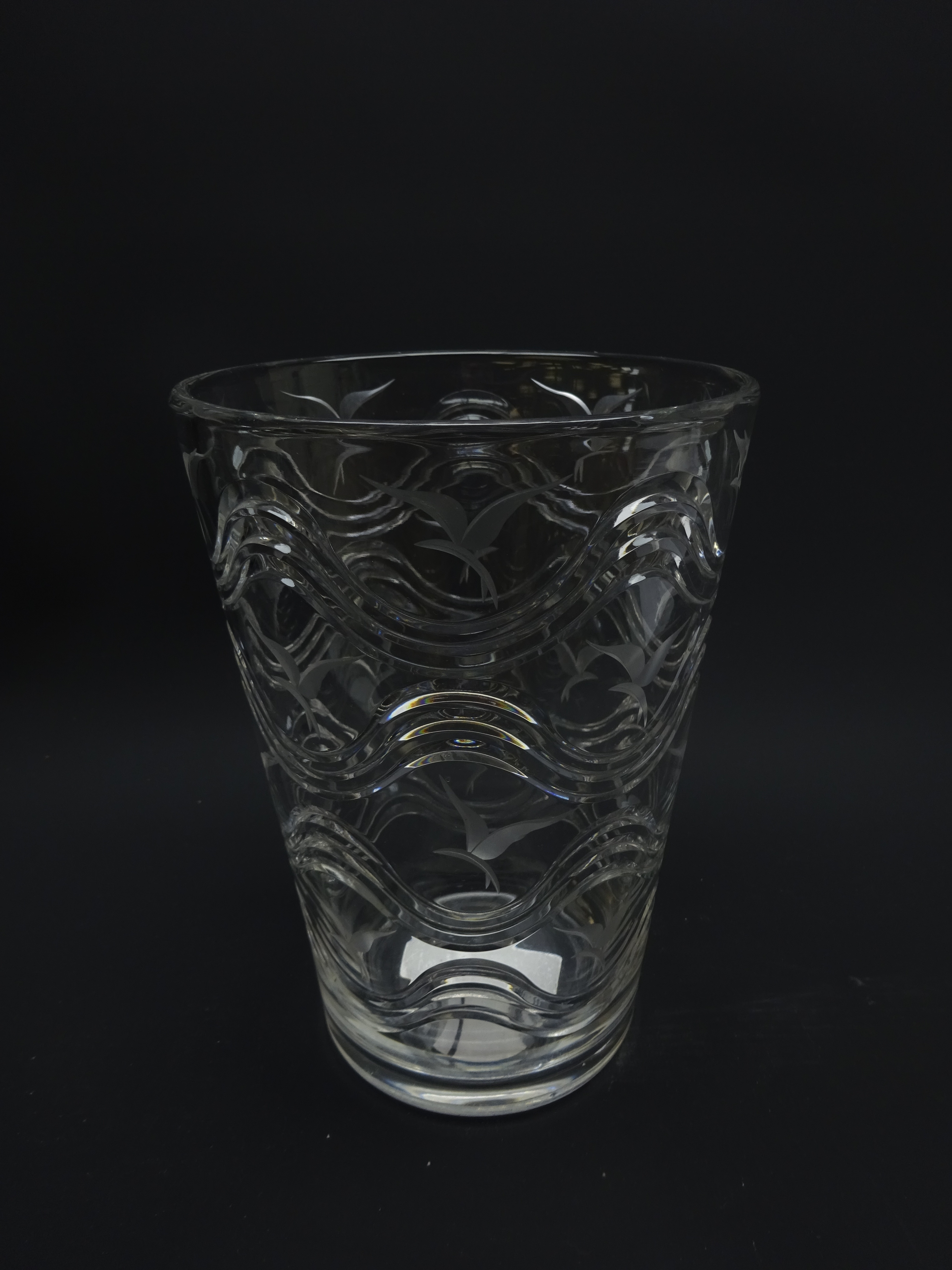 Stuart clear crystal vase designed by H. R. - Image 2 of 4