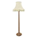 'Mouseman' hand adzed oak standard lamp by Robert Thompson of Kilburn,