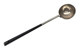 Christopher Dresser electroplate ladle with ebony handle,