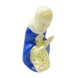 Lenci kneeling figure of the Virgin Mary in prayer, marked and dated 1937 to base,