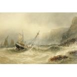 Joseph Newington Carter (British 1835-1871): Wreck at the Cliff Foot,