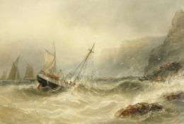 Joseph Newington Carter (British 1835-1871): Wreck at the Cliff Foot,