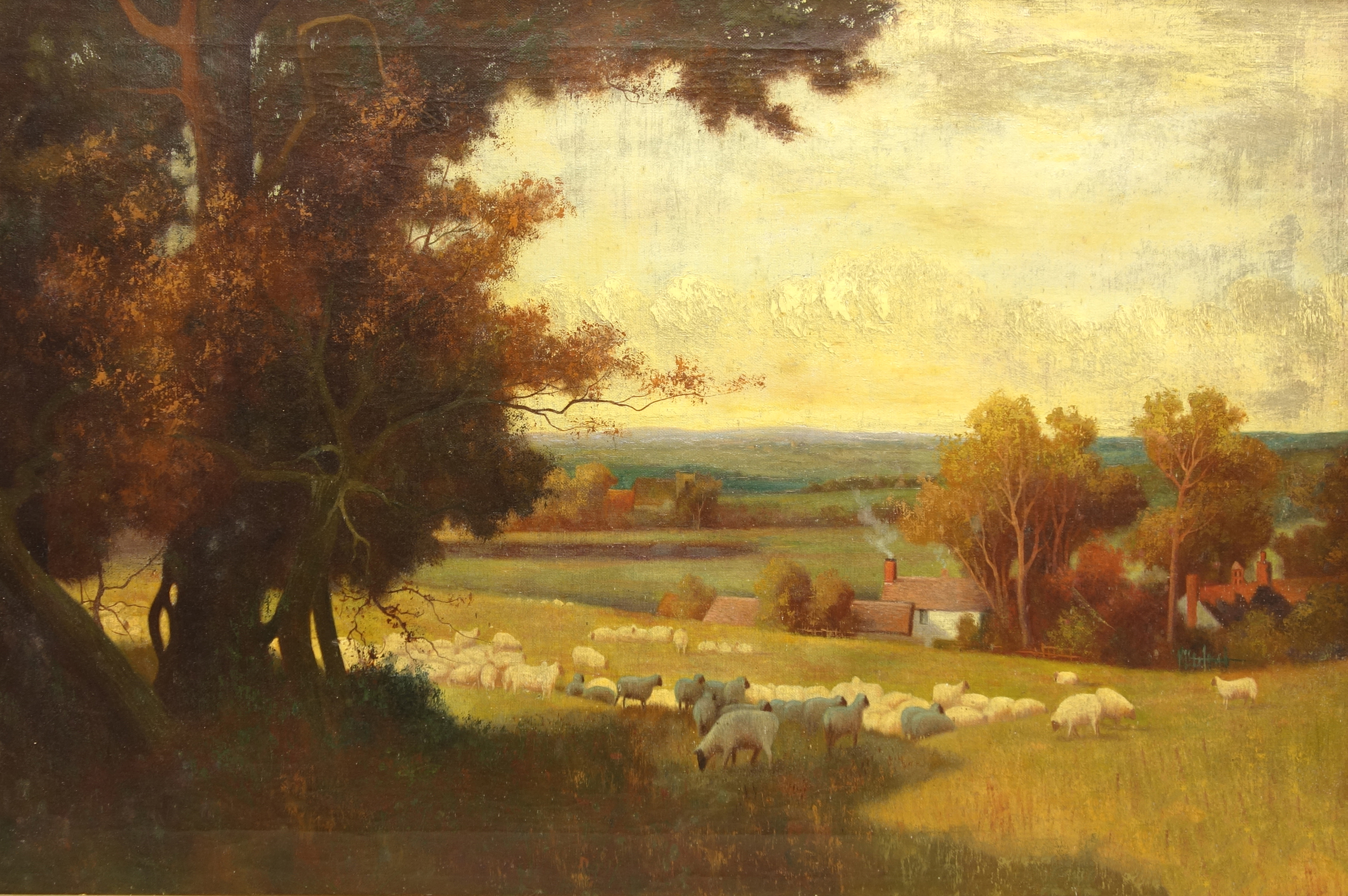 Sir Alfred East RA (British 1849-1913): 'The Golden Valley', oil on canvas unsigned