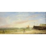 Thomas Rose Miles (British 1844-1916): 'Evening on the Beach near Cromer', oil on canvas signed,