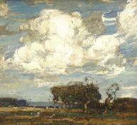 Kershaw Schofield (British 1872-1941): Landscape with Stormy Clouds,