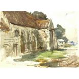 Frederic Stuart Richardson (Staithes Group 1855-1934): 'Rievaulx' 'Chelvey Court Barn Somerset'