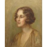 Georgina Agnes Brackenbury (British 1865-1949): Head and Shoulders Portrait of a Young Woman
