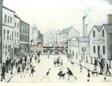 Laurence Stephen Lowry RA (Northern British 1887-1976): 'The Level Crossing - Burton on Trent',