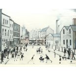 Laurence Stephen Lowry RA (Northern British 1887-1976): 'The Level Crossing - Burton on Trent',